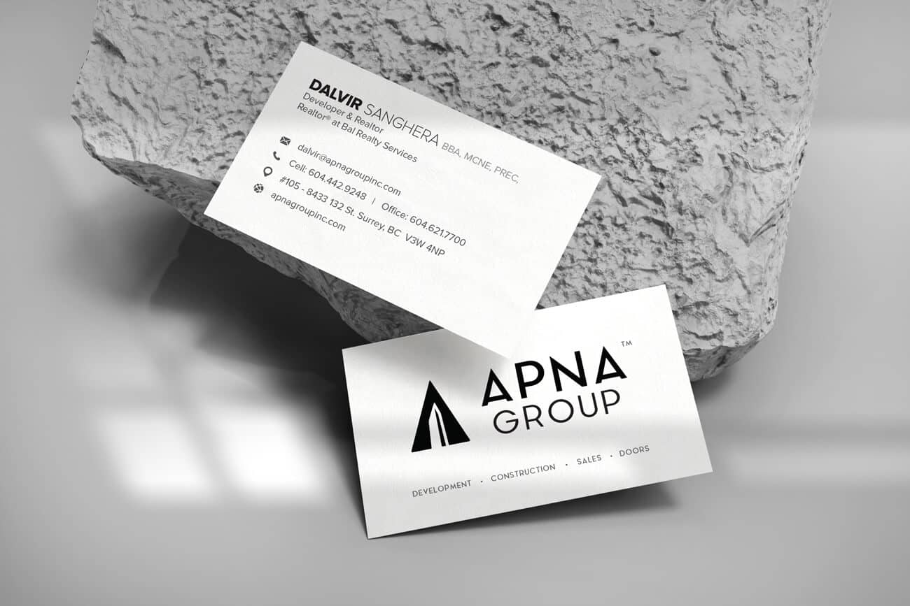 apna group inc. business card design